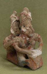 Pre-Columbian Painted Pottery Couple